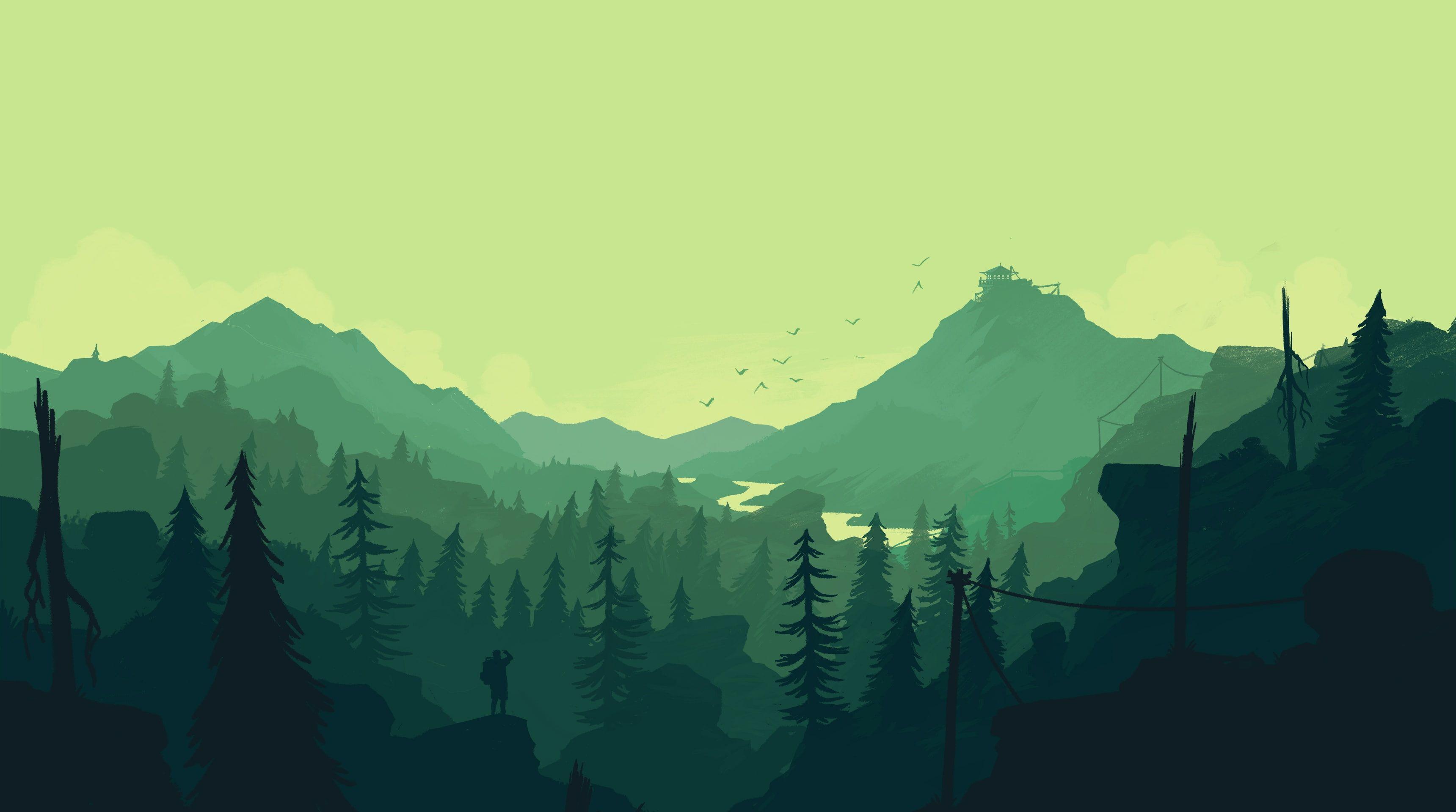 3440x1920 Mountain Forest Background HD