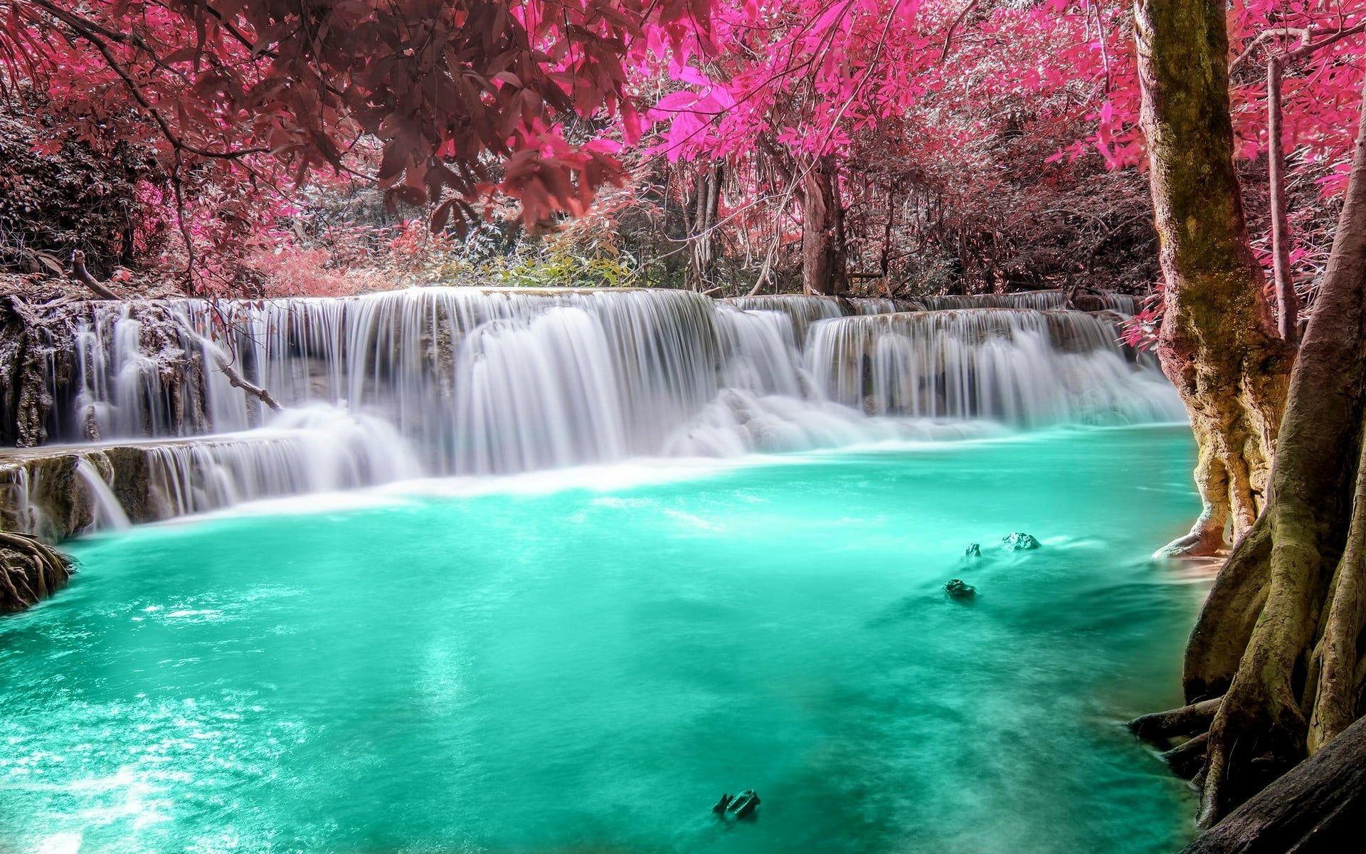 Pink Waterfall Wallpapers - Top Free Pink Waterfall Backgrounds ...