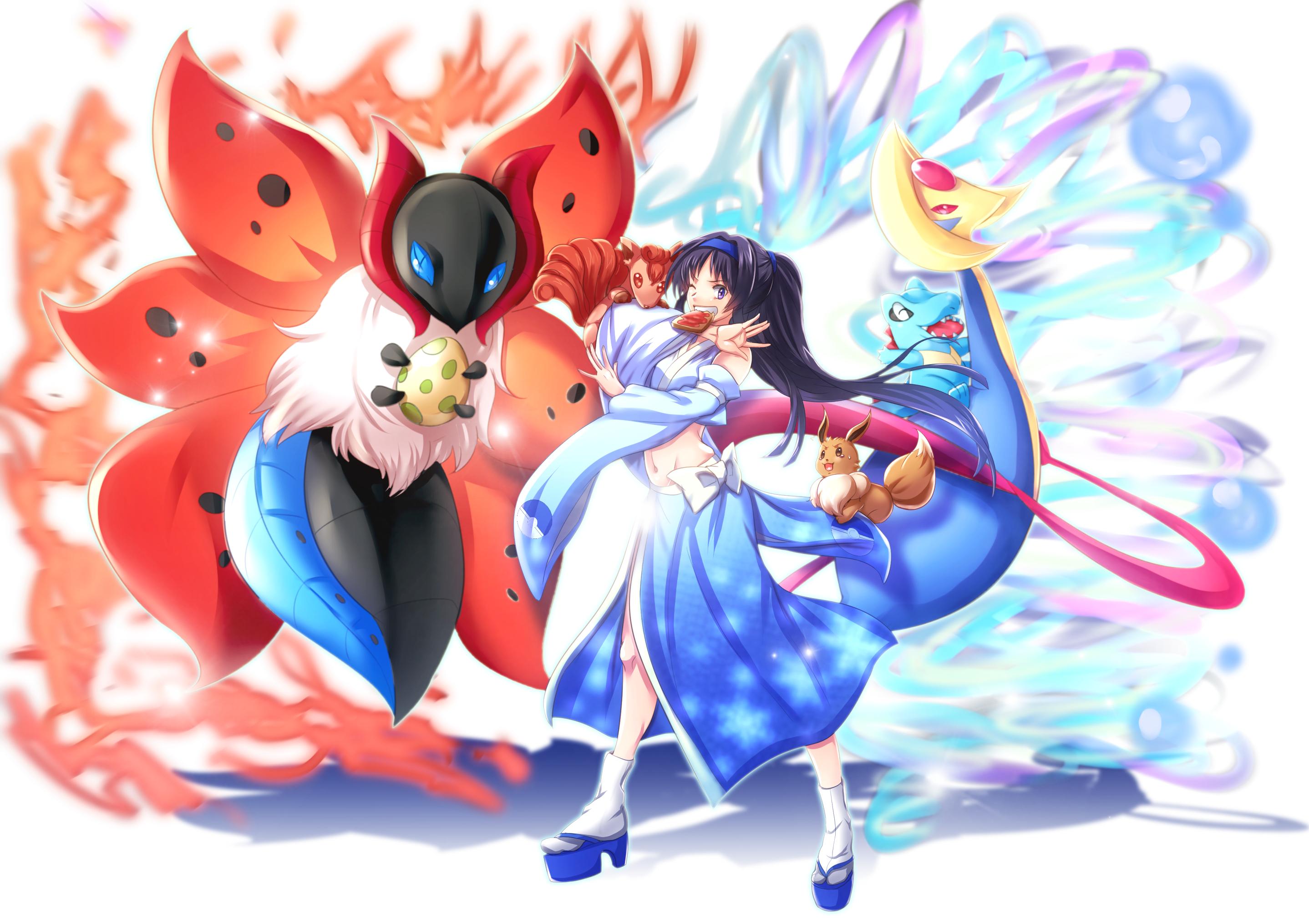 2876x2030 pokemon, Cresselia, Eevee, Karo, Karo, Pokemon, Totodile, Volcarona, Vulpix Wallpaper HD / Desktop and Mobile Background