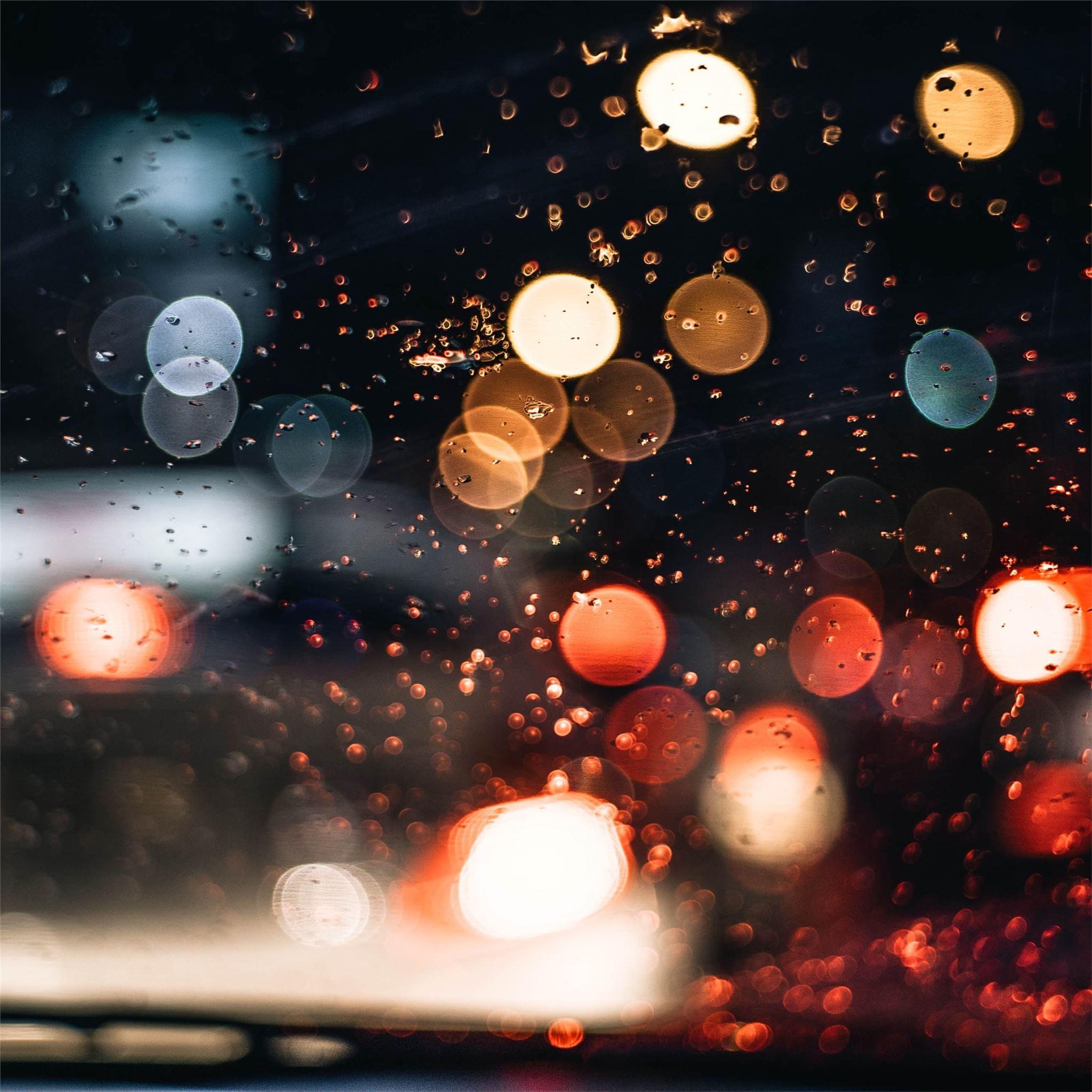 2048x2048 bokeh lights long exposure 4k iPad Air Wallpaper Free Download
