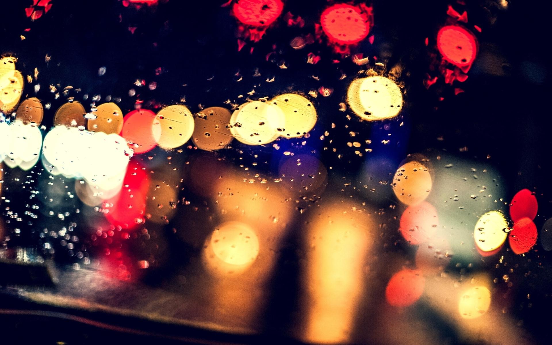 1920x1200 Night Wallpaper Macro Glass Bokeh Lights Background HD Wallpaper