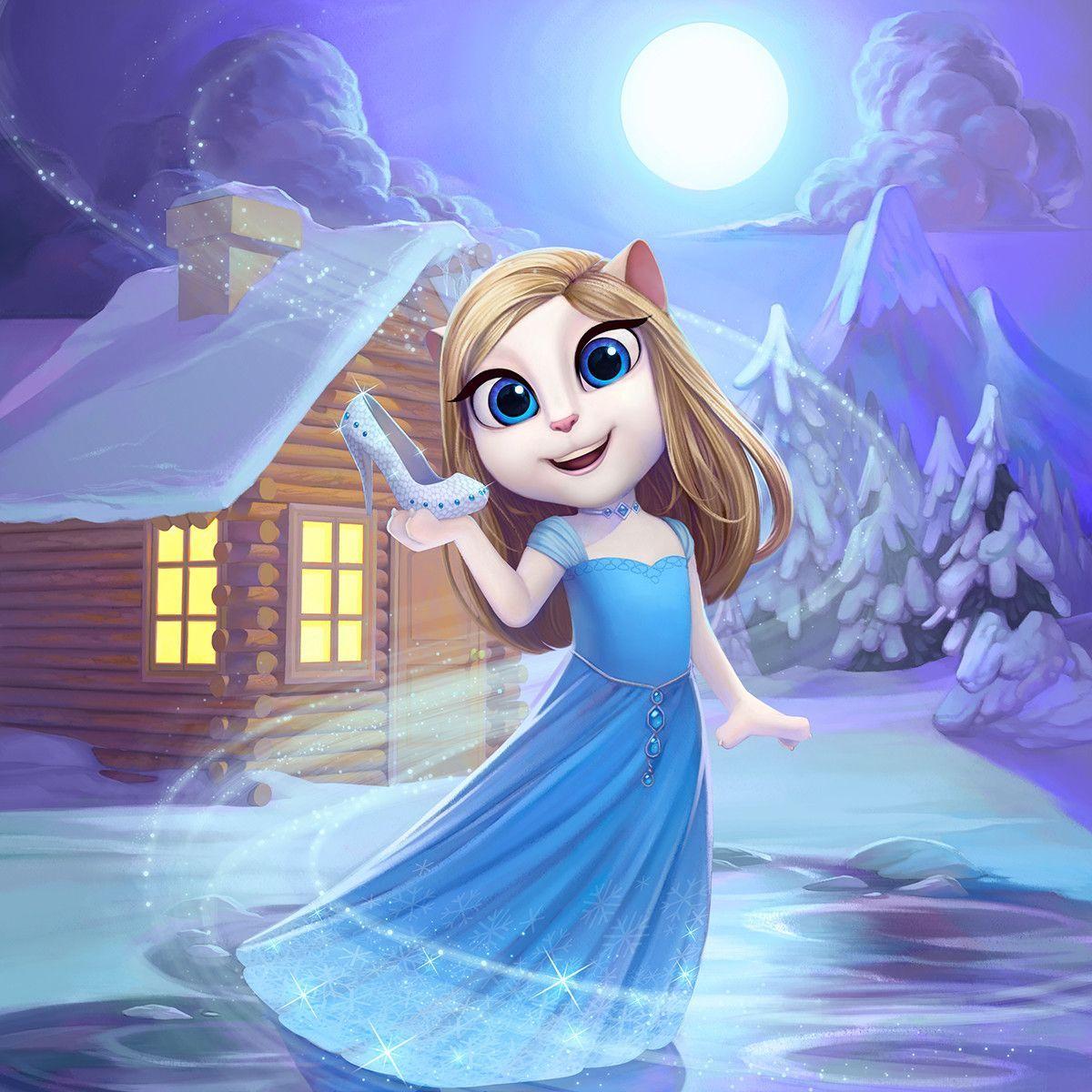 1200x1200 My Talking Angela: Winter Cinderella., Cristian Gonzalez. Disney art style, My little pony drawing, Sofia the first cartoon