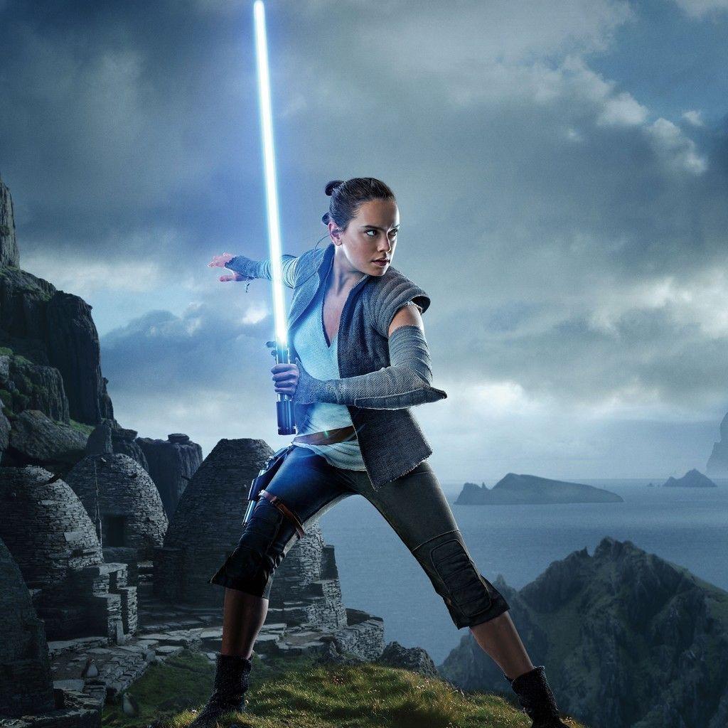 1024x1024 Rey, Daisy Ridley, star wars: the last jedi, 5k wallpaper. Star