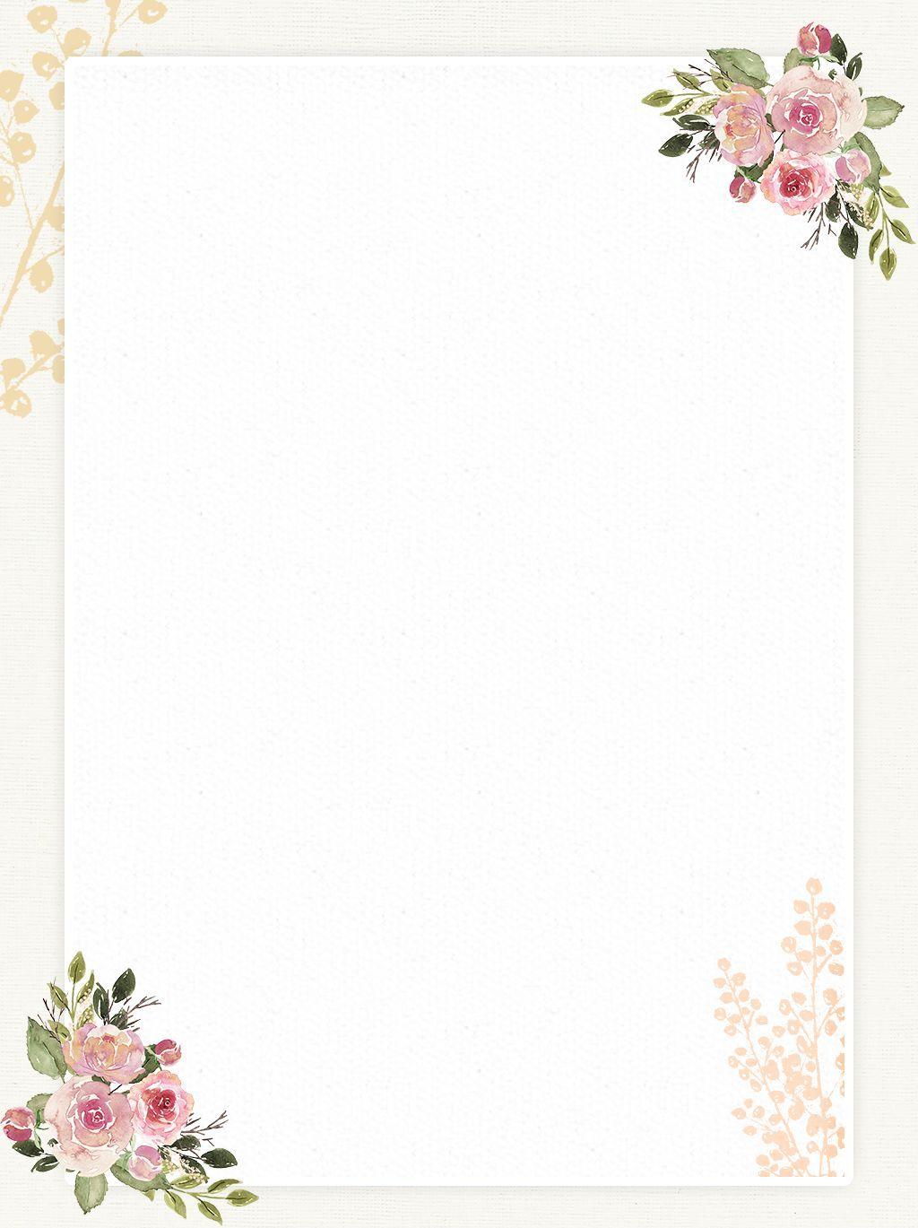 1024x1369 Hand Drawn Vintage Flowers Romantic Paper Background Source File. Flower background wallpaper, Paper background, Vintage paper background