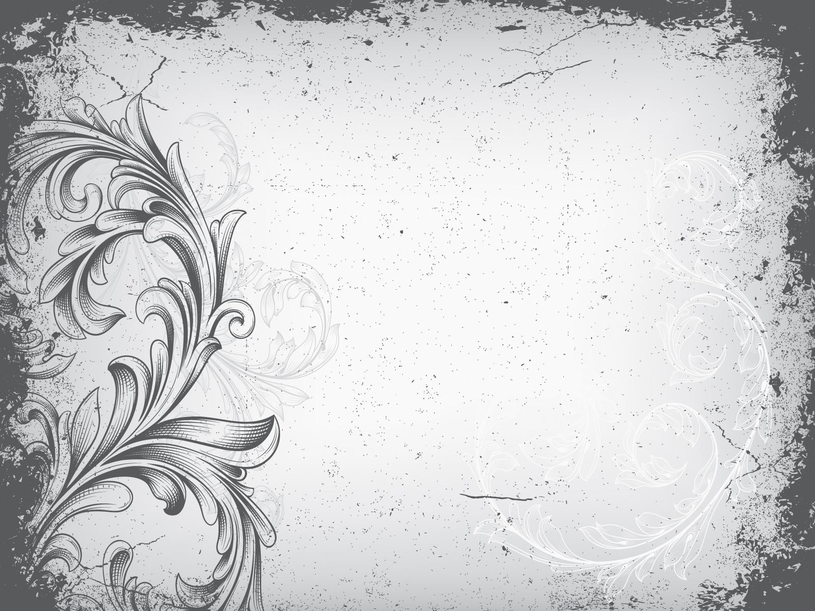 1600x1200 Vintage Floral Frame Powerpoint Templates, Border & Frames PPT Background and Templates