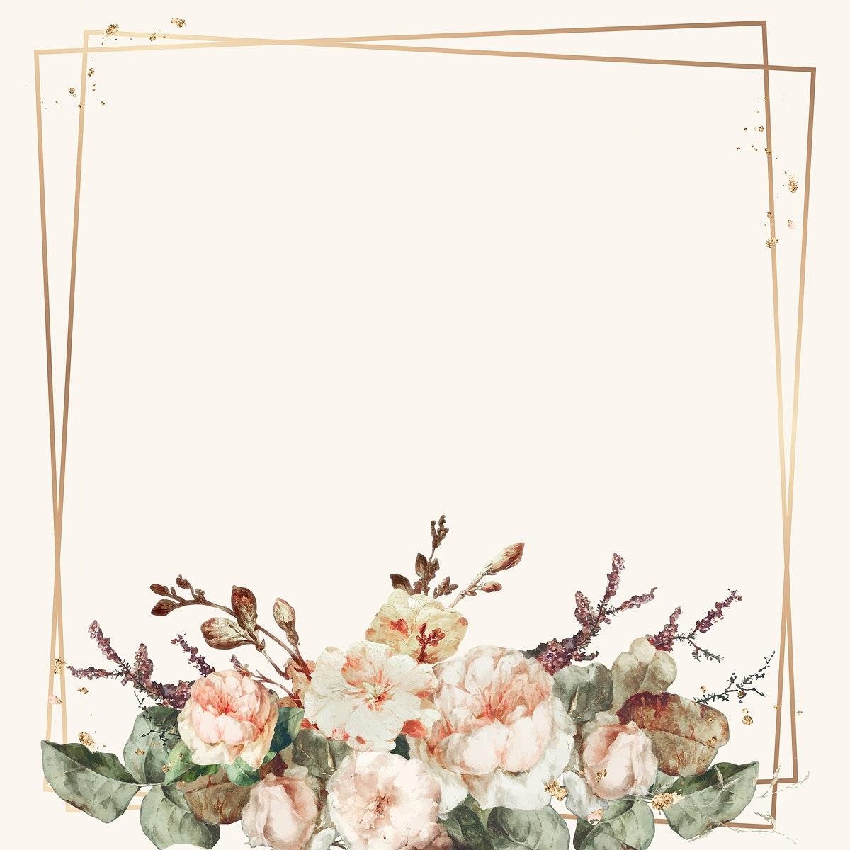 1200x1200 Floral golden frame vector. Royalty free stock vector