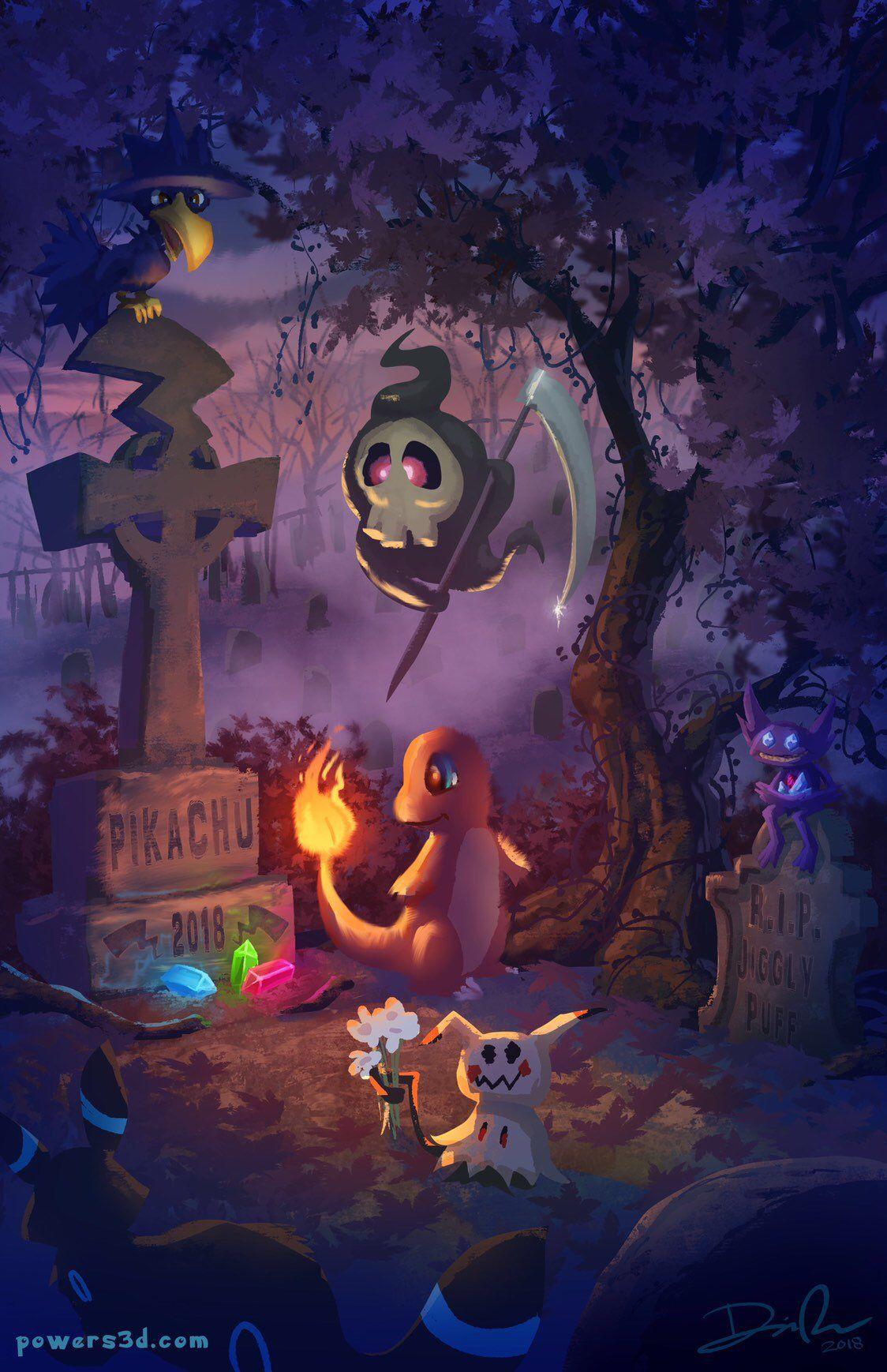 1124x1738 The Defeat of Pikachu Art Print. Etsy. Ghost pokemon, Pikachu art, Cute pokemon wallpaper