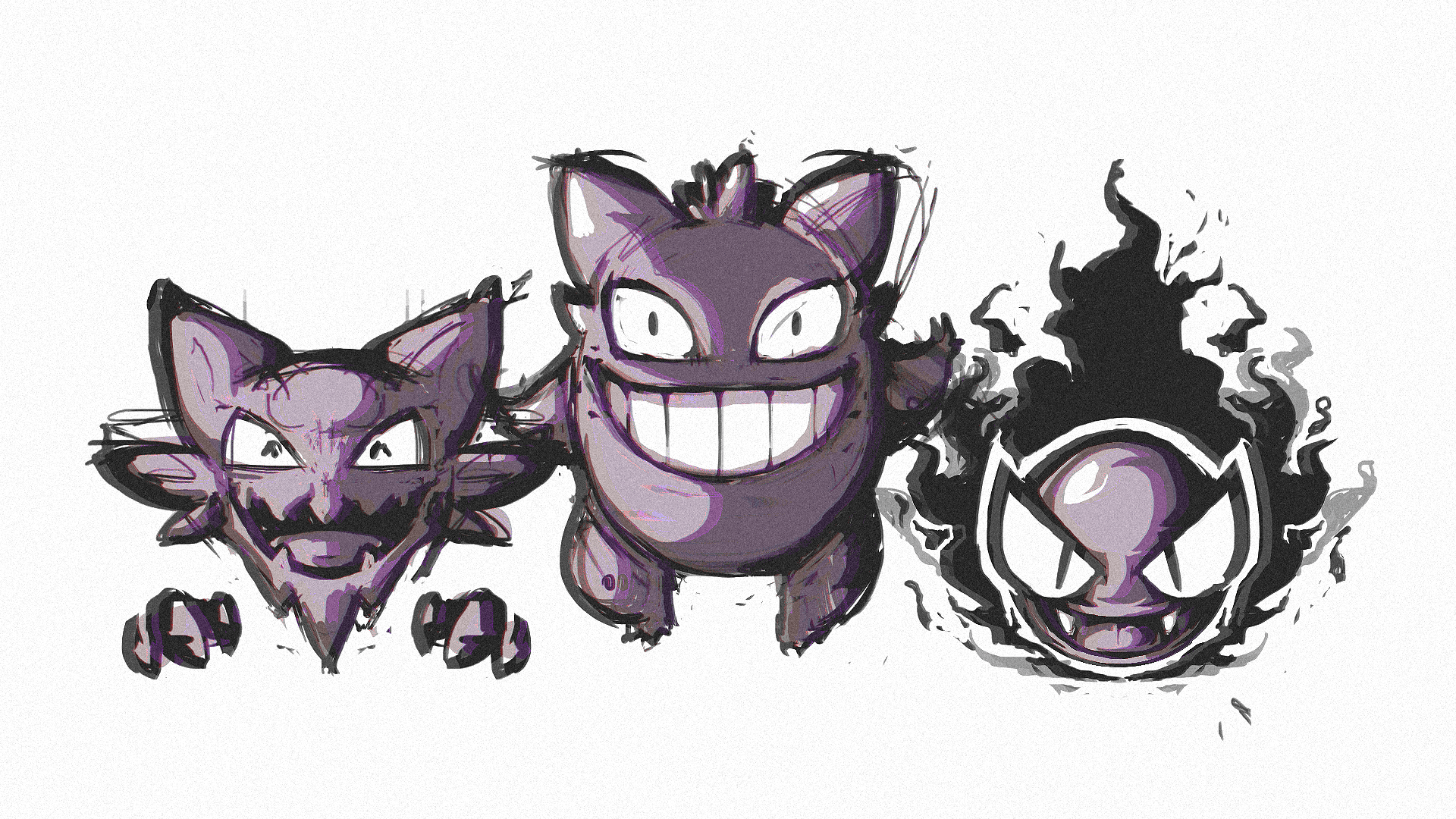 1920x1080 Gastly Pokemon Gengar Pokemon Ghost Pokemon Haunter Pokemon Pokemon Wallpaper:1920x1080
