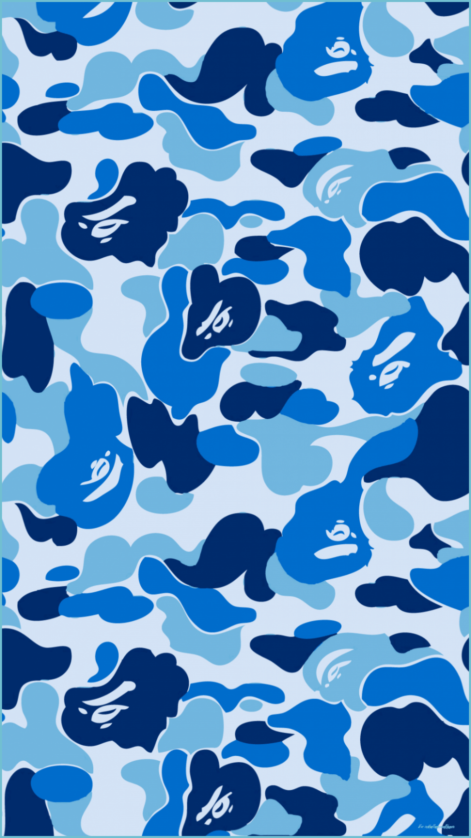 940x1671 Blue Camo Wallpaper On WallpaperPlay Bape Wallpaper, Bape Camouflage Wallpaper