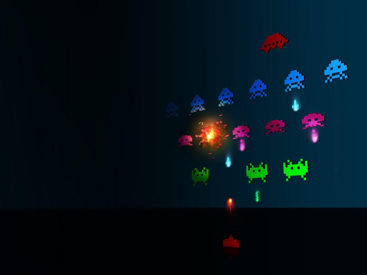 1280x960 Space Invaders by st3to just kinda bookmarking for myself, for a later wallpaper. Gaming desktop background, Desktop wallpaper background, Gaming wallpaper