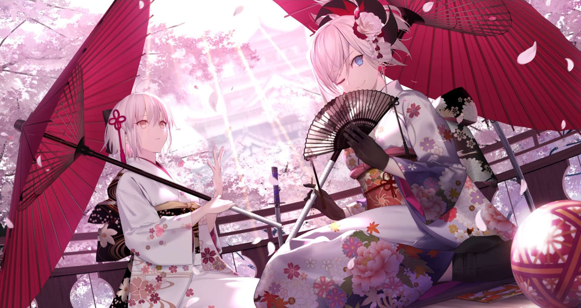 1920x1017 Fate Grand Order Souji and Miyamoto Musashi [Wallpaper Engine Anime]