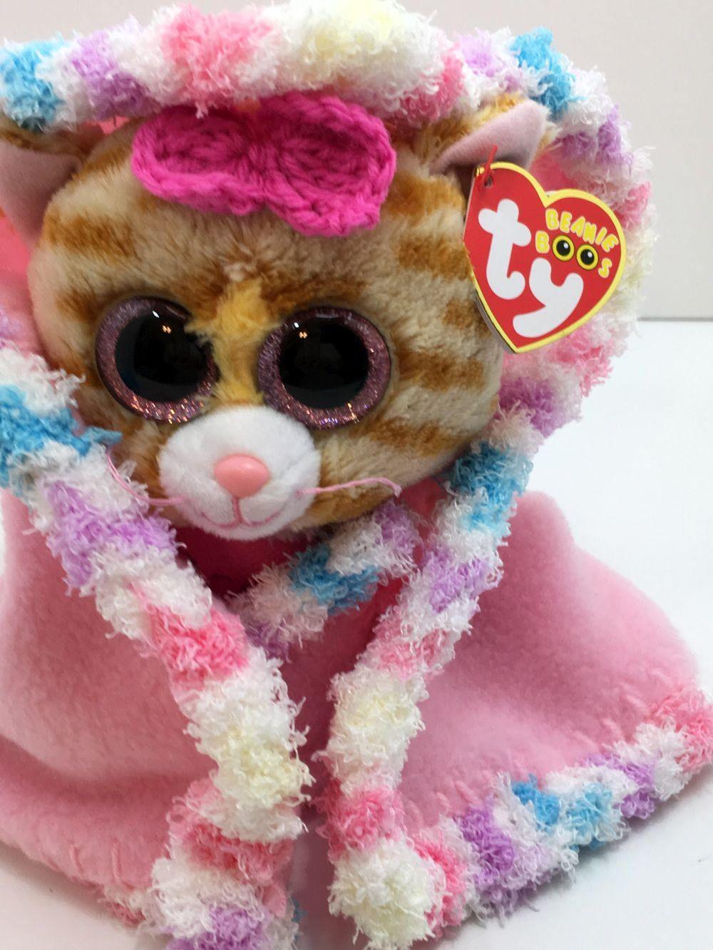 1000x1333 Crochet Edge Fleece Pink Blanket, Tabitha Beanie Boo, Tutu and Embroidered Carry Bag. Small Stuffed Animal Accessories, T. Boo plush, Fur real friends, Beanie boo