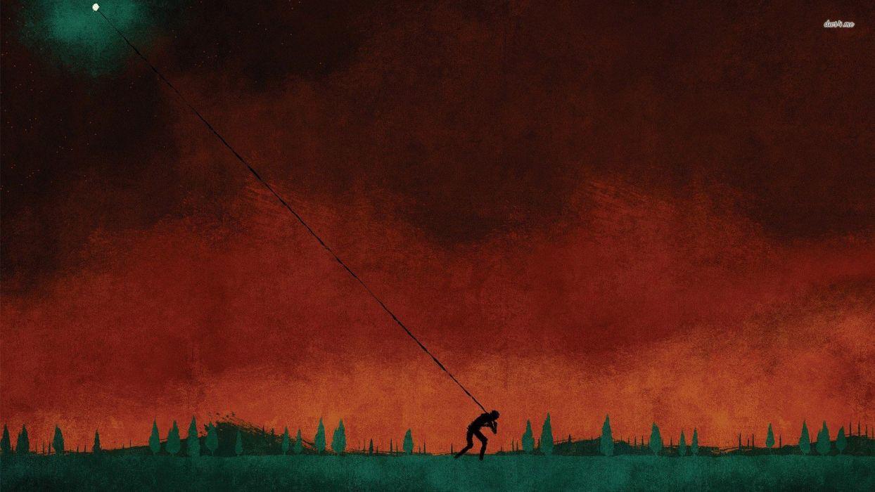 1244x700 Red Moon fantasy art digital art August Burns Red wallpaper
