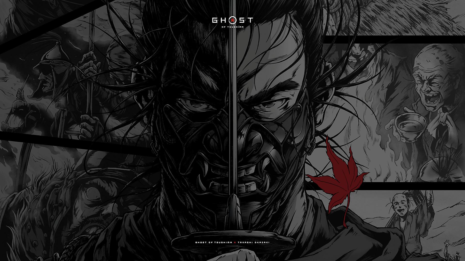 1919x1080 playstation wallpaper ghost of tsushima desktop manga 4K 01 ps4 26jun20 en us.