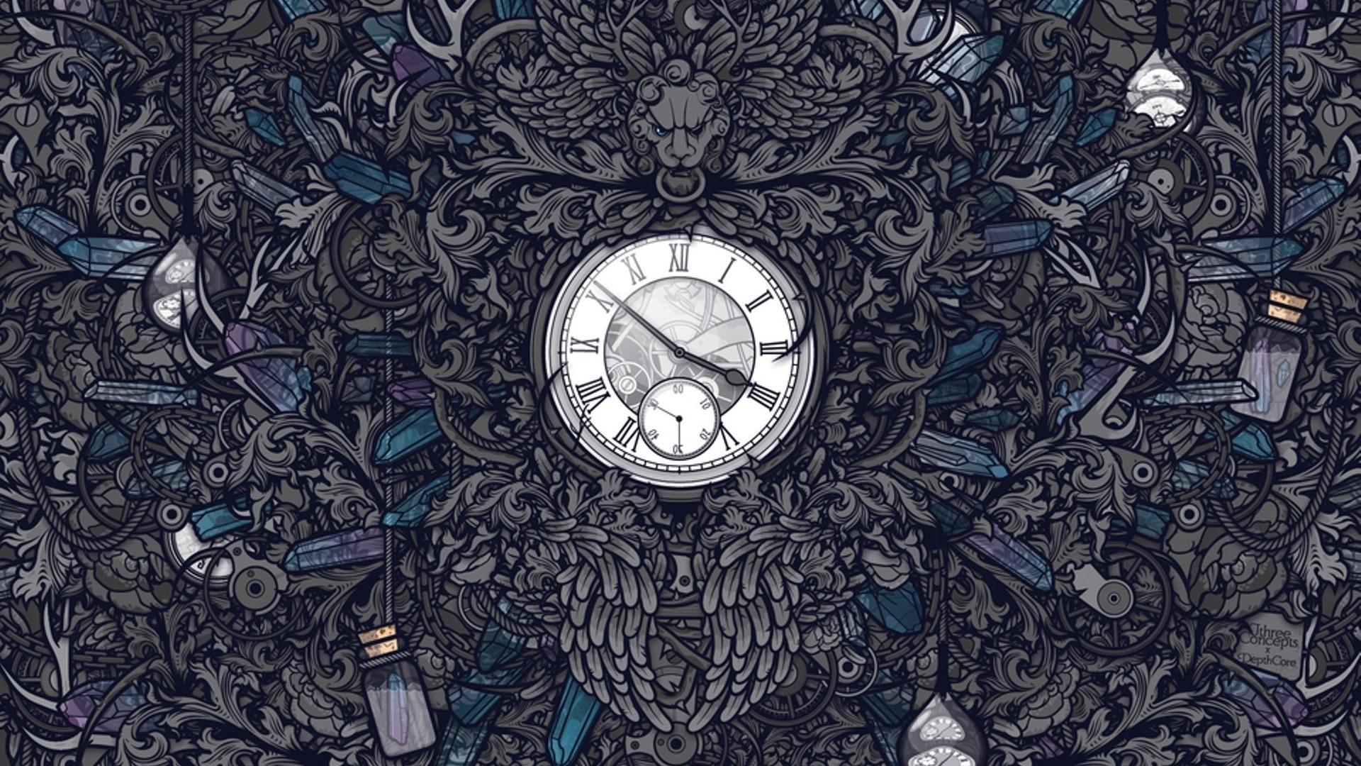 1920x1080 #clocks, #Gothic, #artwork, #digital art, #Jared Nickerson, wallpaper Gallery HD Wallpaper