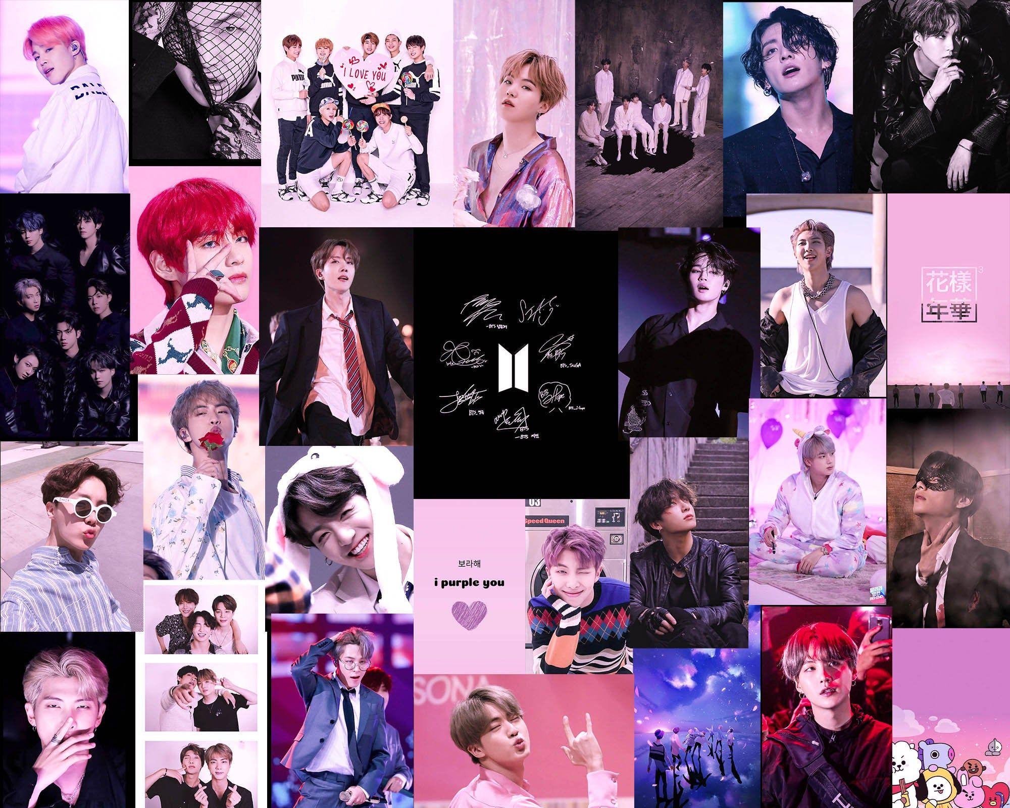 Bts Aesthetic Collage Laptop Wallpapers Top Free Bts Aesthetic Collage Laptop Backgrounds