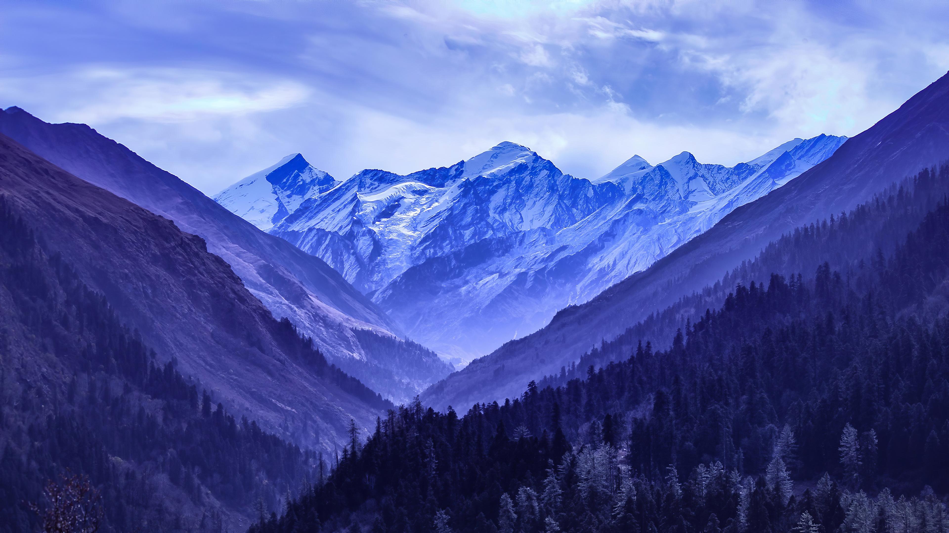 3840x2160 Wallpaper 4k Snowy Blue Mountains 4k Wallpaper