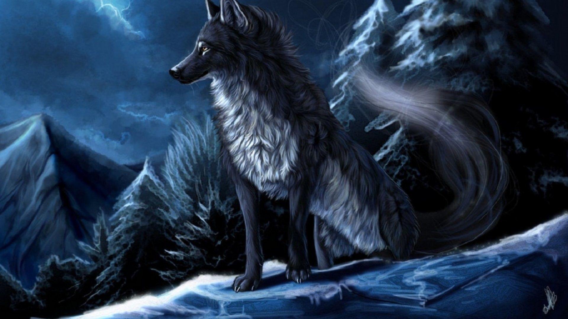 Blue Anime Wolf Wallpapers Top Free Blue Anime Wolf Backgrounds