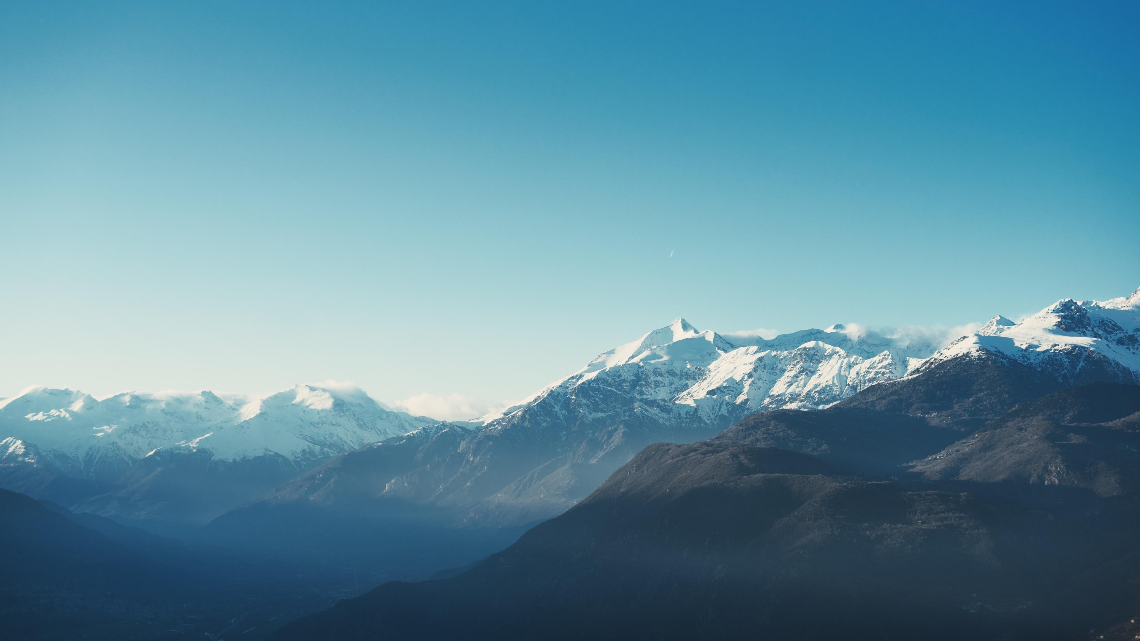 3840x2160 Mountains Wallpaper 4K, Winter, Daytime, Glacier, Blue, Mountain range, Nature