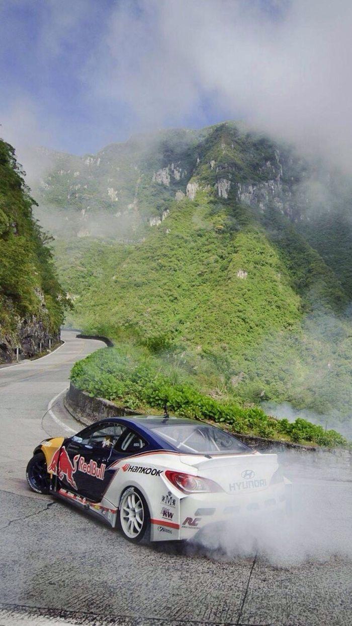 700x1243 This is the wallpaper I use on my phone. It's a drifting Hyundai Genesis coupé! Opinions?