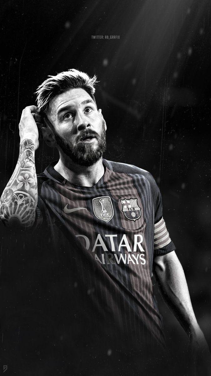 675x1200 Messi Black And White