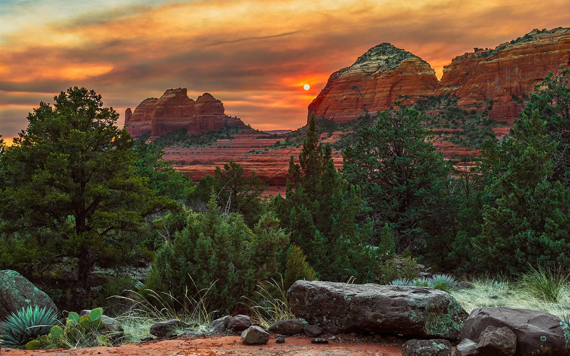 1920x1200 Red Sunset Schnebly Hill Road Sedona Arizona Usa Ultra HD Wallpaper 1920x1200 :