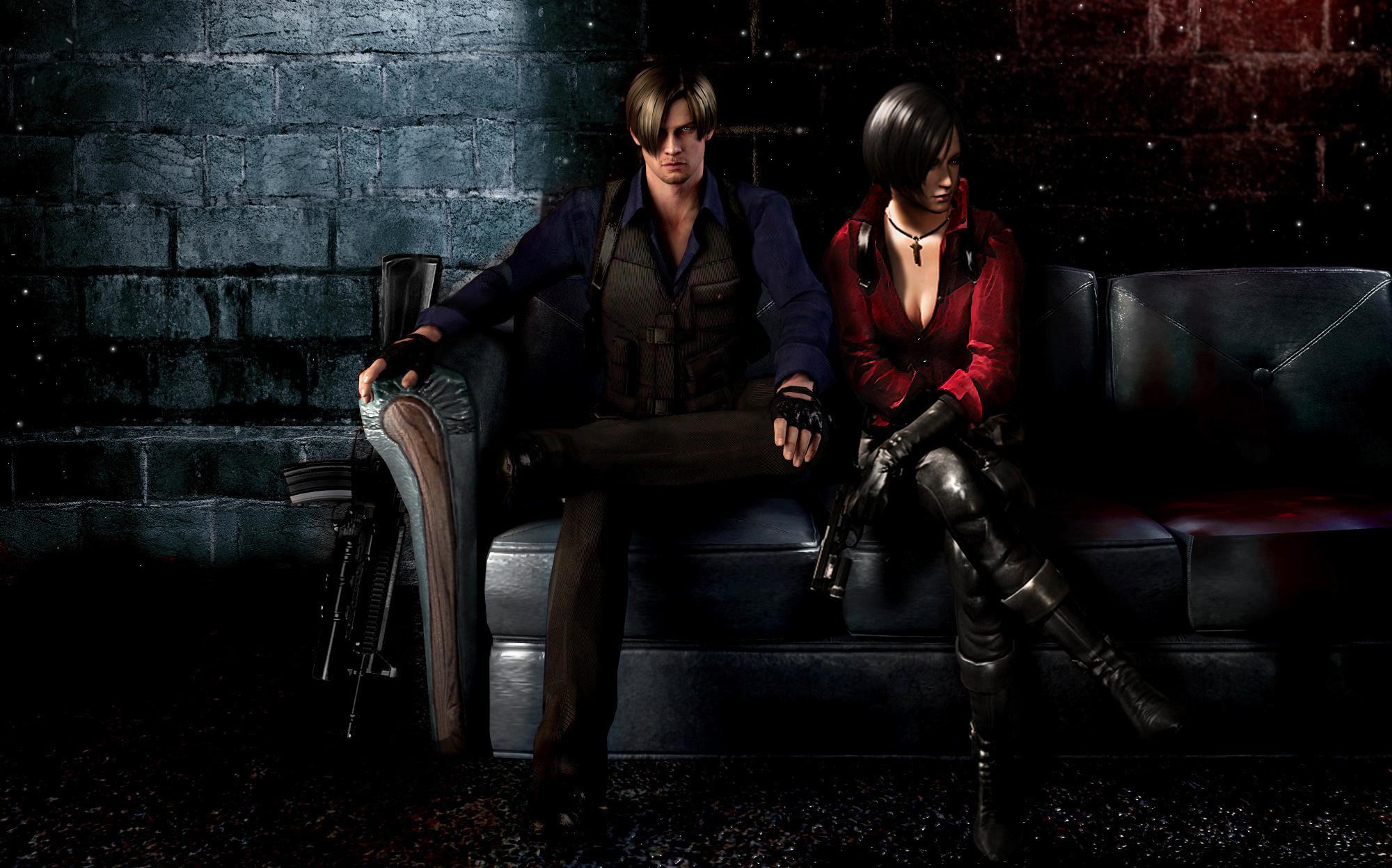 2000x1247 resident, Evil, Men, Ada, Wong, Leon, S, , Kennedy, Sofa, Two, Games, Girls Wallpaper HD / Desktop and Mobile Background