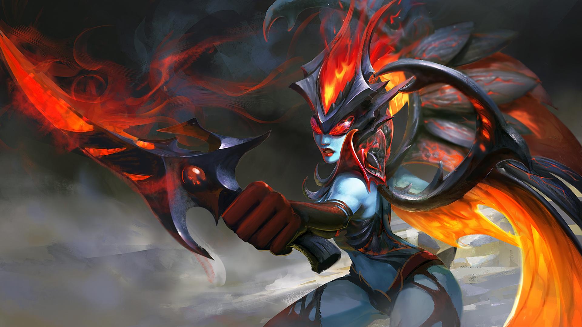 1920x1080 Akasha The Queen Of Pain Dota 2 Caracters Art Picture For Desktop Wallpaper 1920x1080 :