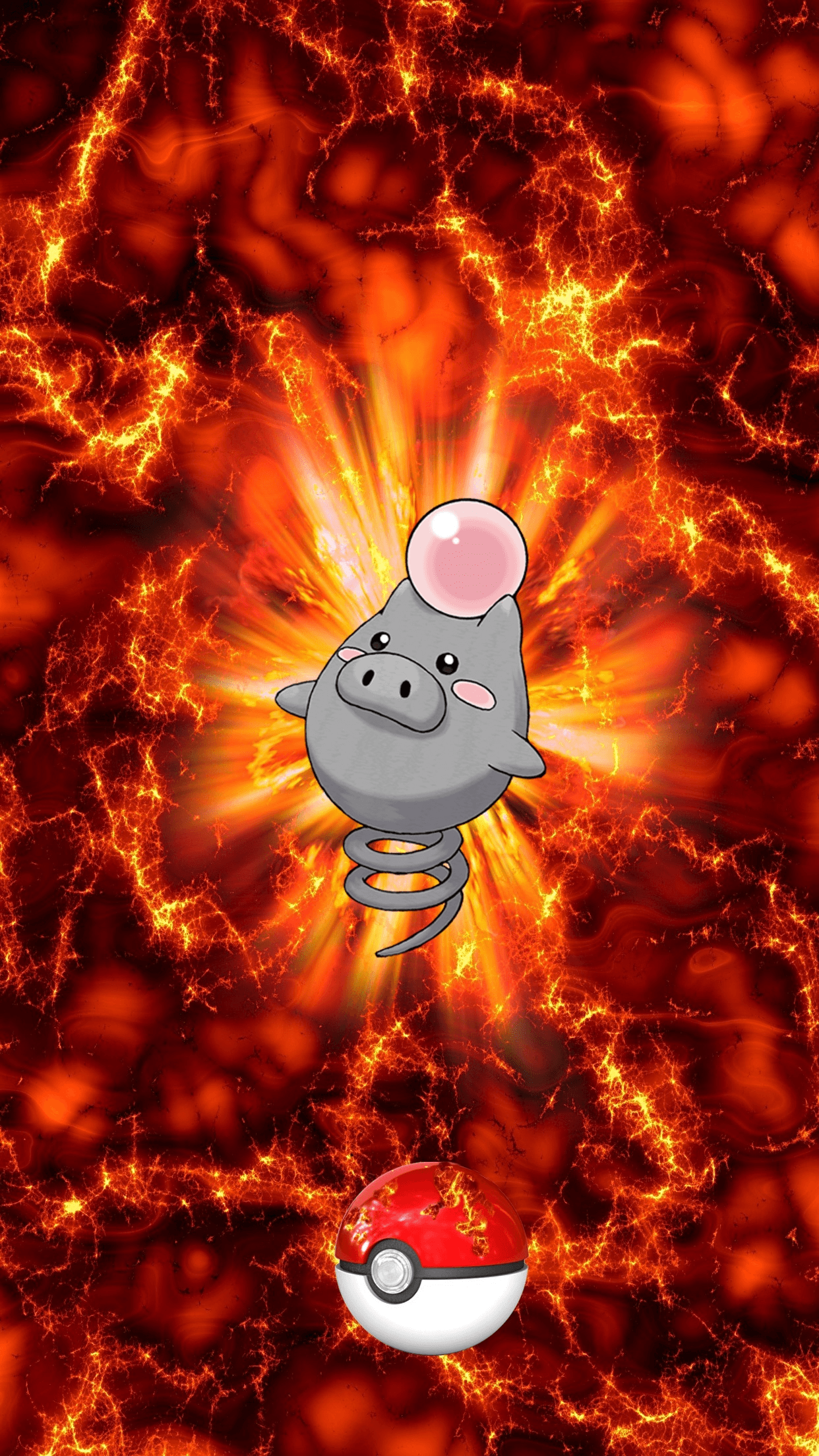 1242x2208 Fire Pokeball Spoink Baneboo 14 Egg