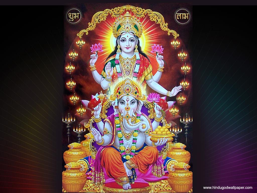 1024x768 FREE Download Goddess Laxmi Ganesh Wallpaper