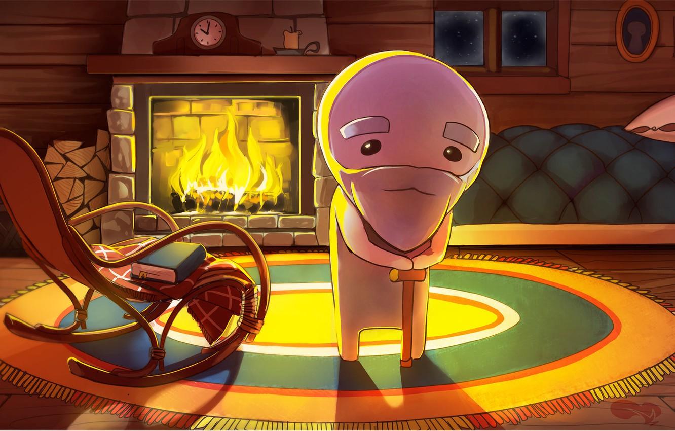1332x850 Wallpaper winter, bed, the old man, fireplace, beard, Bed, winter, comfort, comfort, Steam, old man, cane, Steam, Fireplace, beard, rocking chair image for desktop, section игры