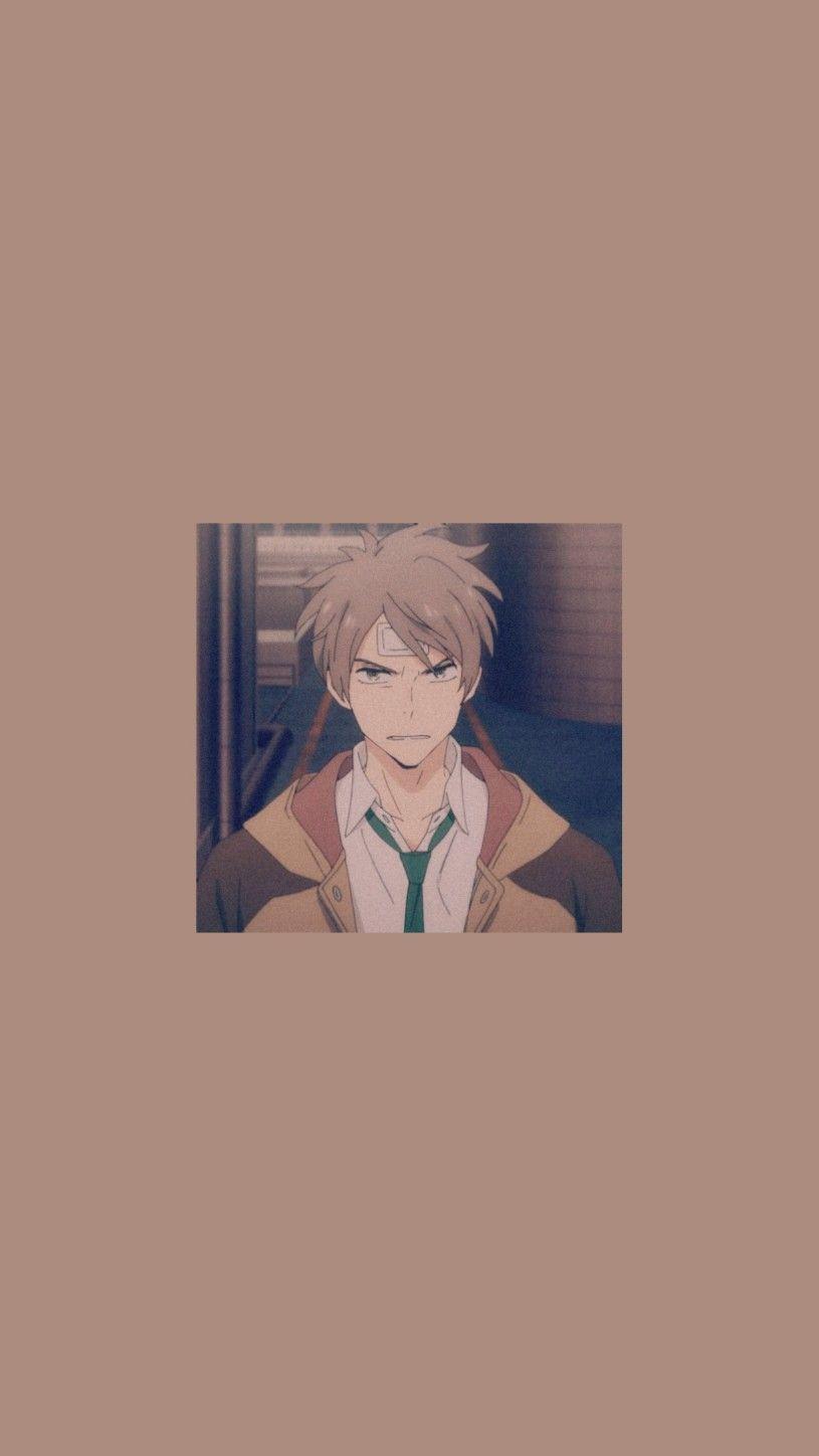 815x1448 Aesthetic Anime Brown Wallpaper