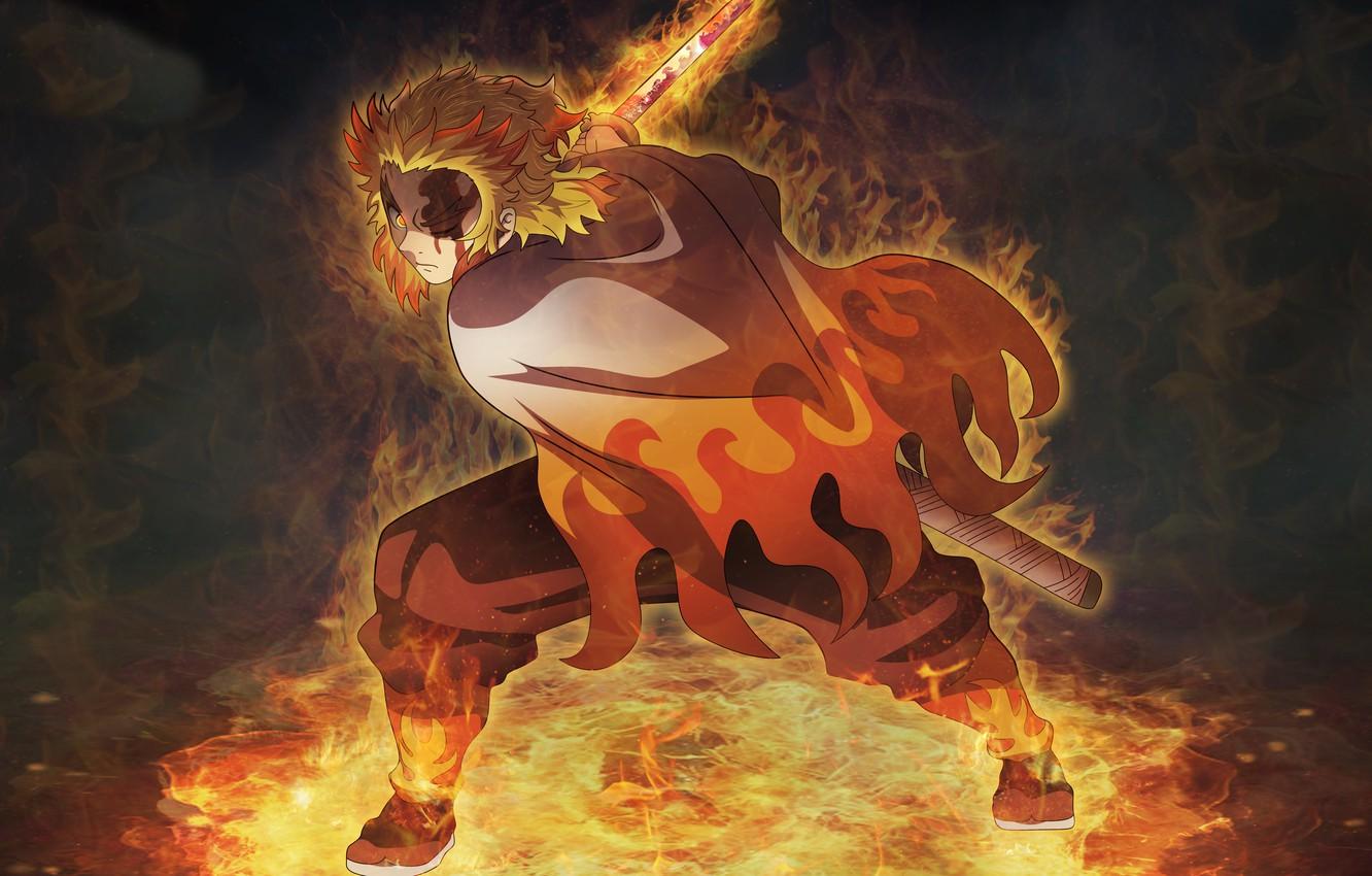 Demon Slayer Kyojuro Flame Hashira Wallpaper iPhone Phone 4K #2361f