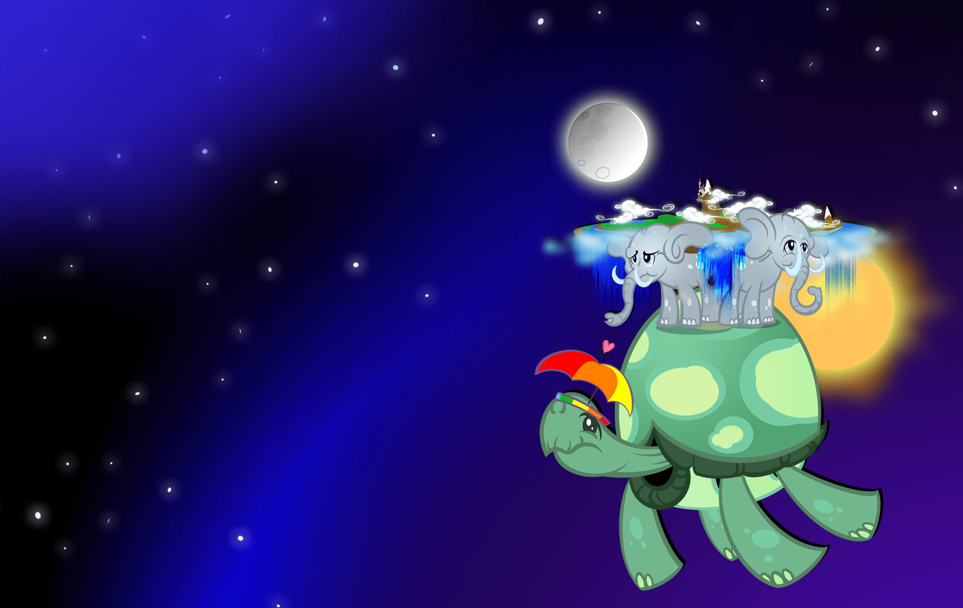 1900x1200 Discworld Elephant Tank Turtle Wallpaper:1900x1200