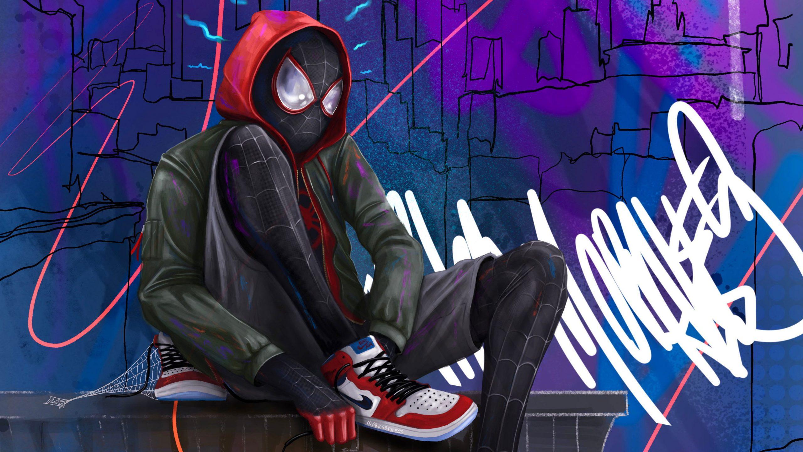 2560x1440 Wallpaper Movie, Spider Man Into The Spider Verse, Marvel