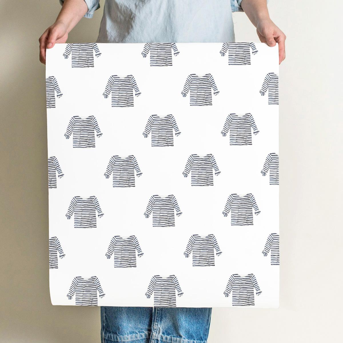 1200x1200 Navy + White Striped Shirt Wallpaper