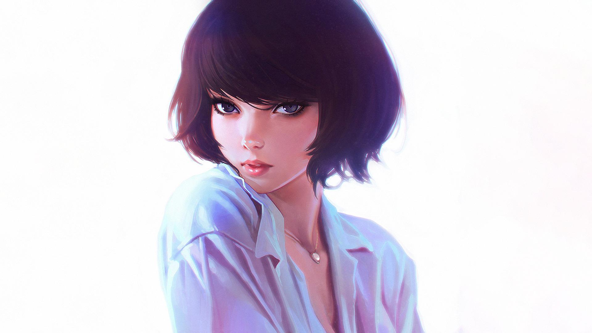 1920x1080 1920x1080 ilya kuvshinov dark hair open shirt white shirt short hair artwork wallpaper JPG 447 kB