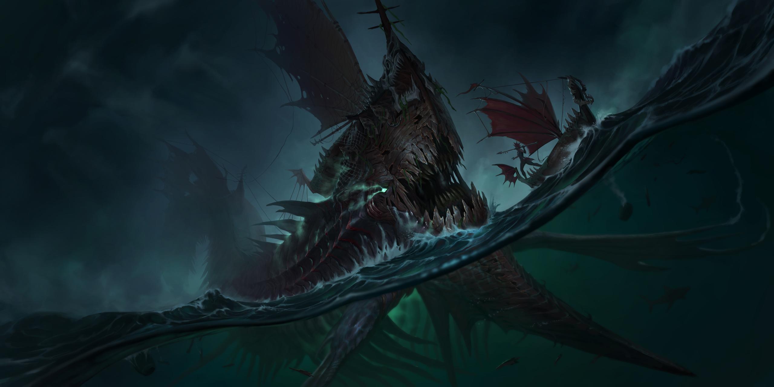 2560x1281 Terror Of The Tides HD Wallpaper