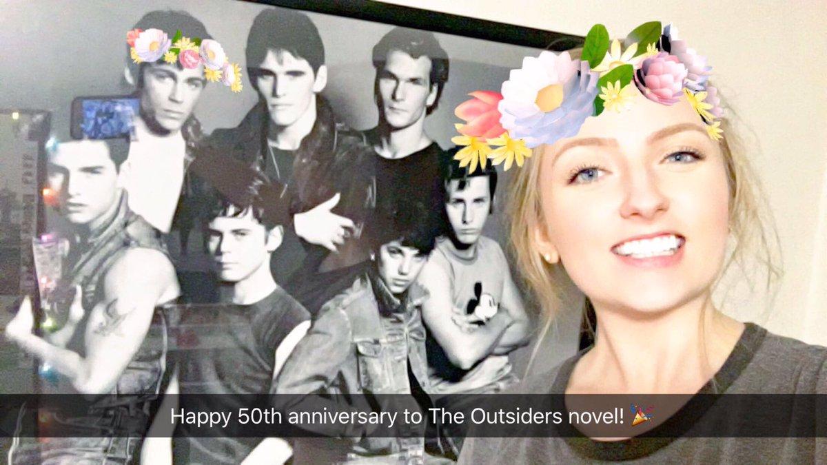 1200x675 Deanna Davies Outsiders novel turns 50 today! Such a classic. Thank you Snapchat for letting wear the flower crown too