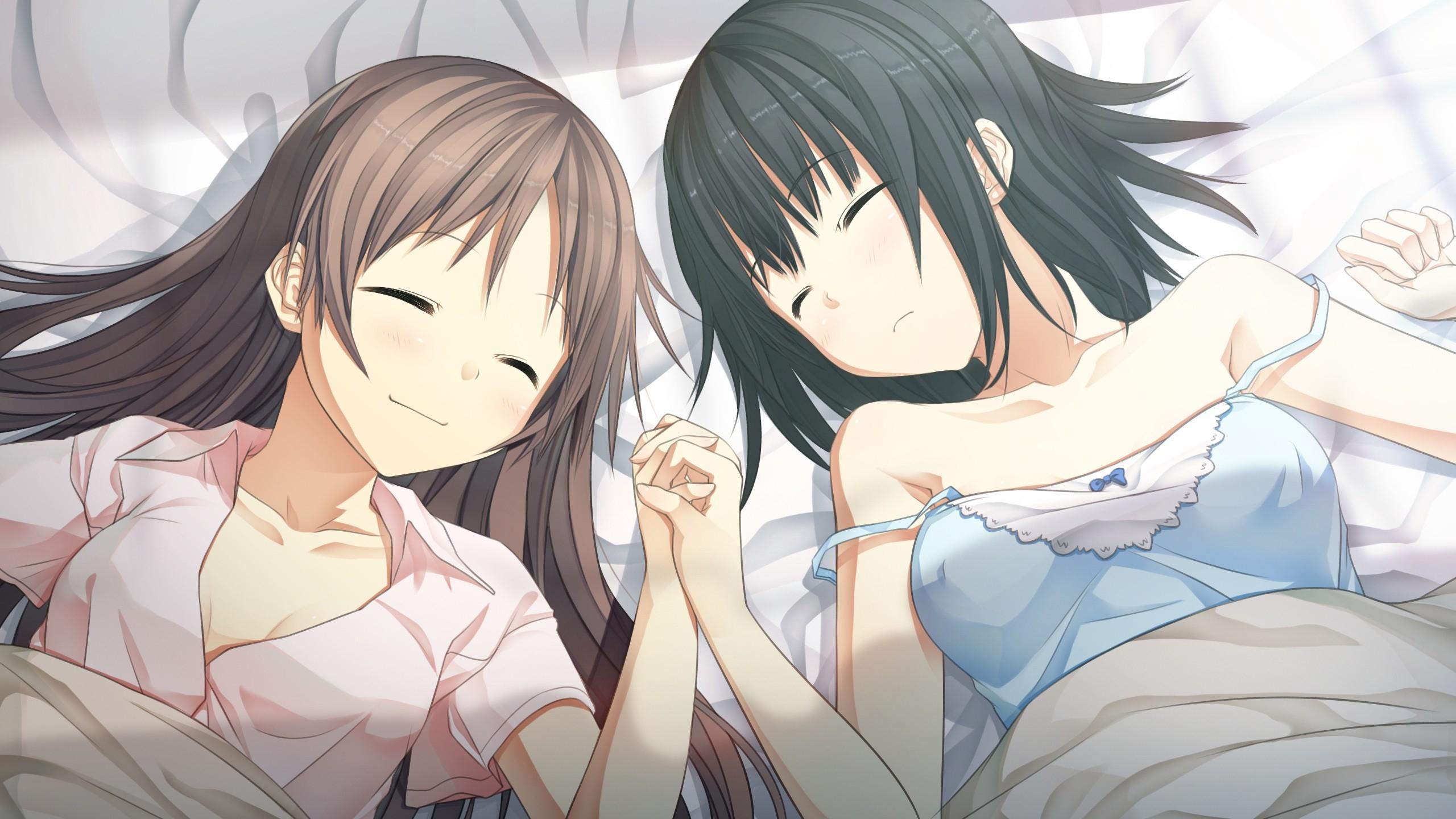 2560x1440 sleeping anime anime girls 1914x1080 wallpaper