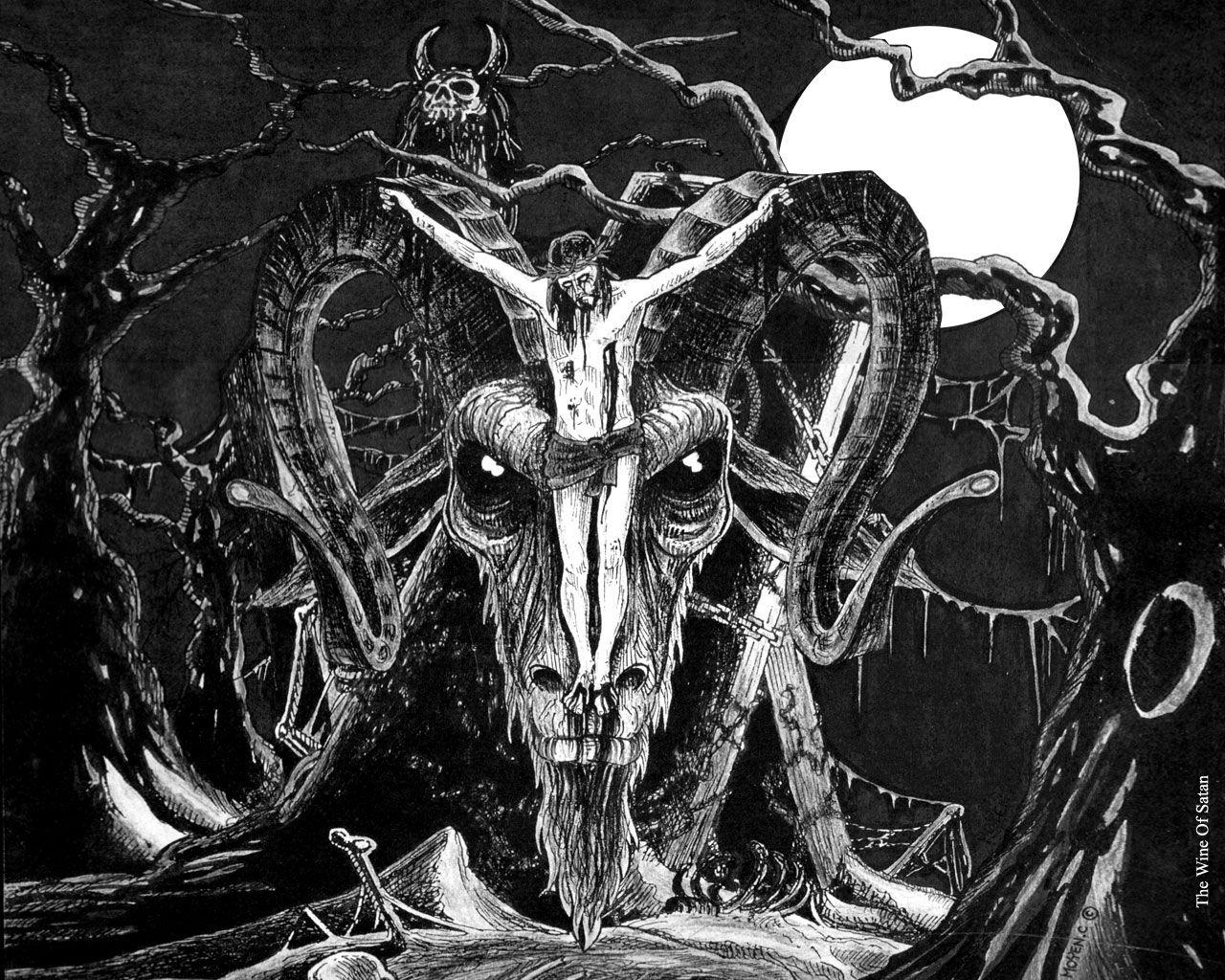 1280x1024 Satanic Wallpaper › And White Satan