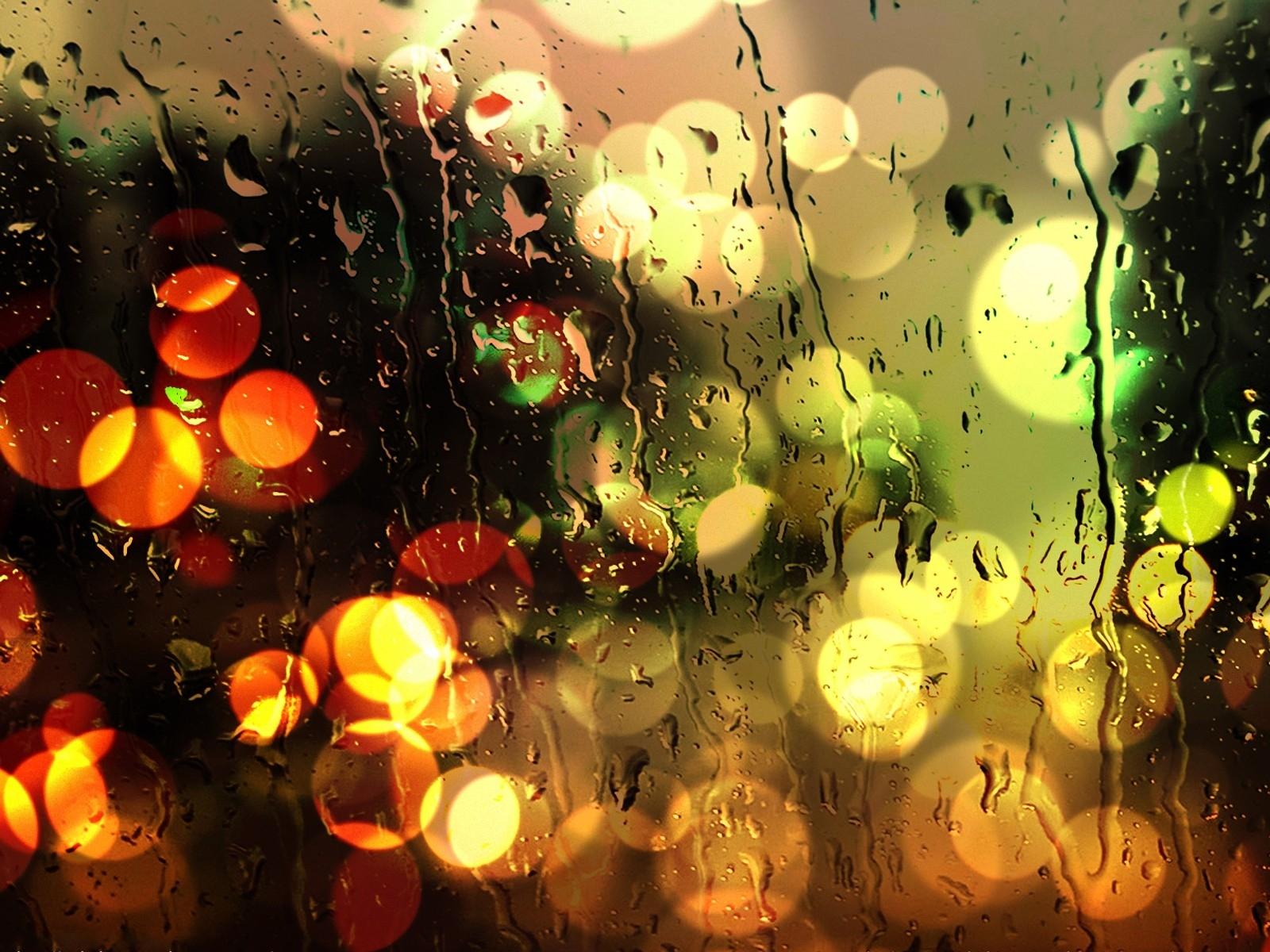1600x1200 water rain wet bokeh city lights water drops 1600x1200 wallpaper