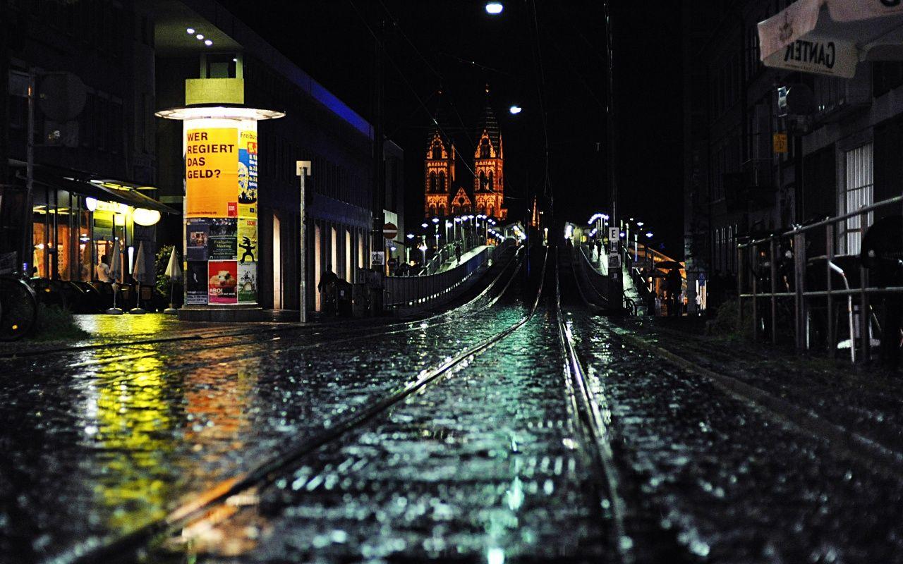 1280x800 City Rain Wallpaper