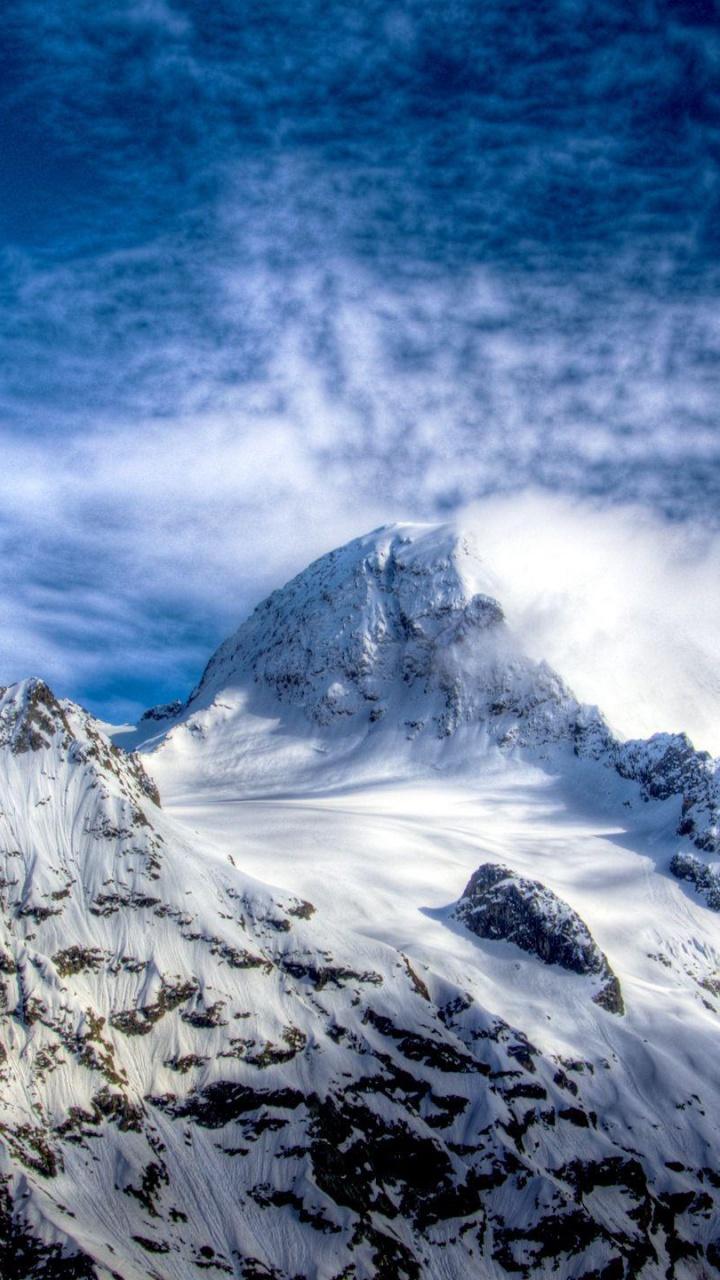 720x1280 Clear Sky Snowy Mountains Galaxy s3 wallpaper