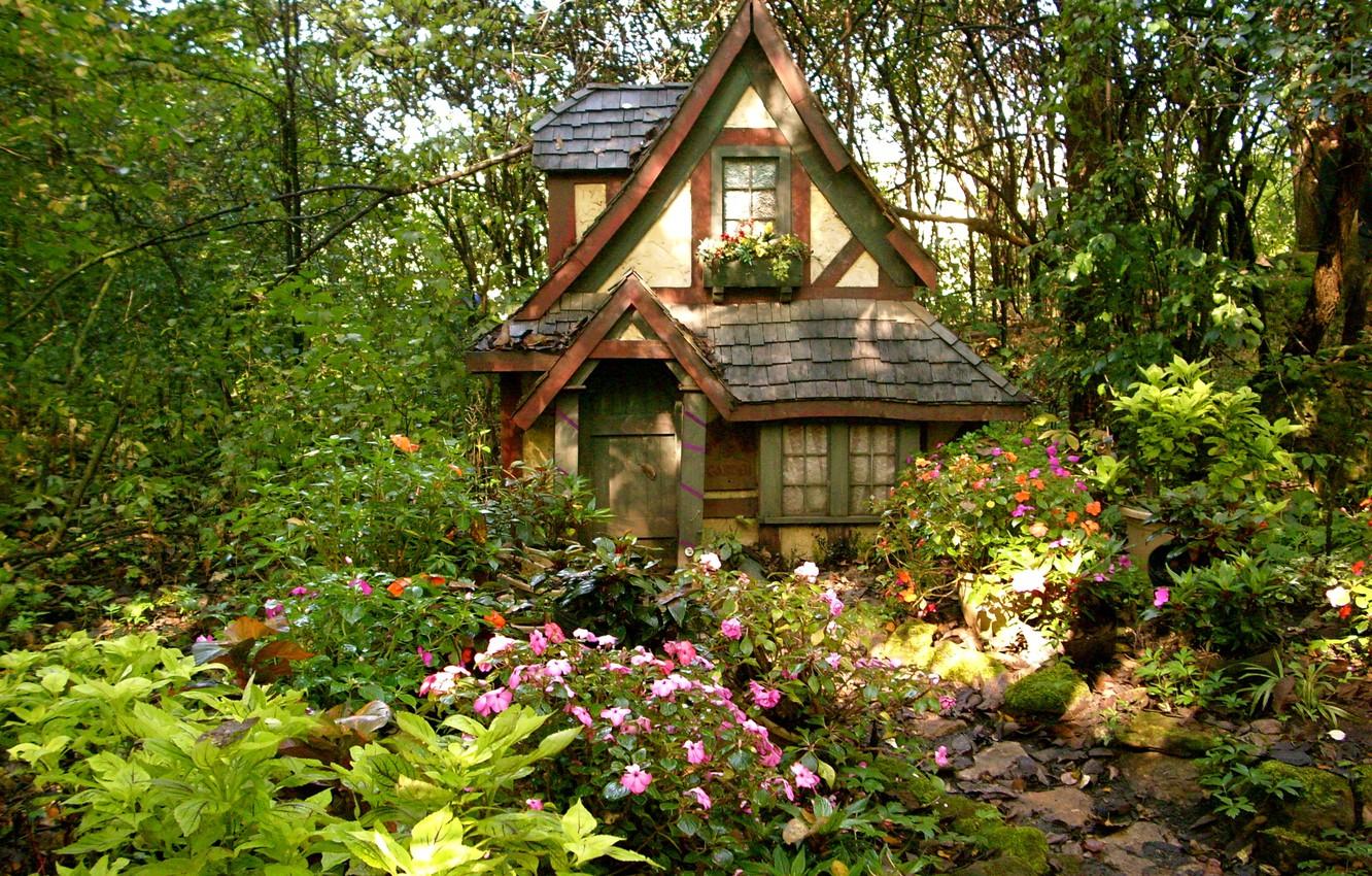 1332x850 Photo Wallpaper Summer, Plants, Garden, Yard, Summer, Tale Cottage House HD Wallpaper