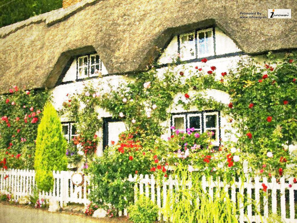 1024x768 English Cottage Garden