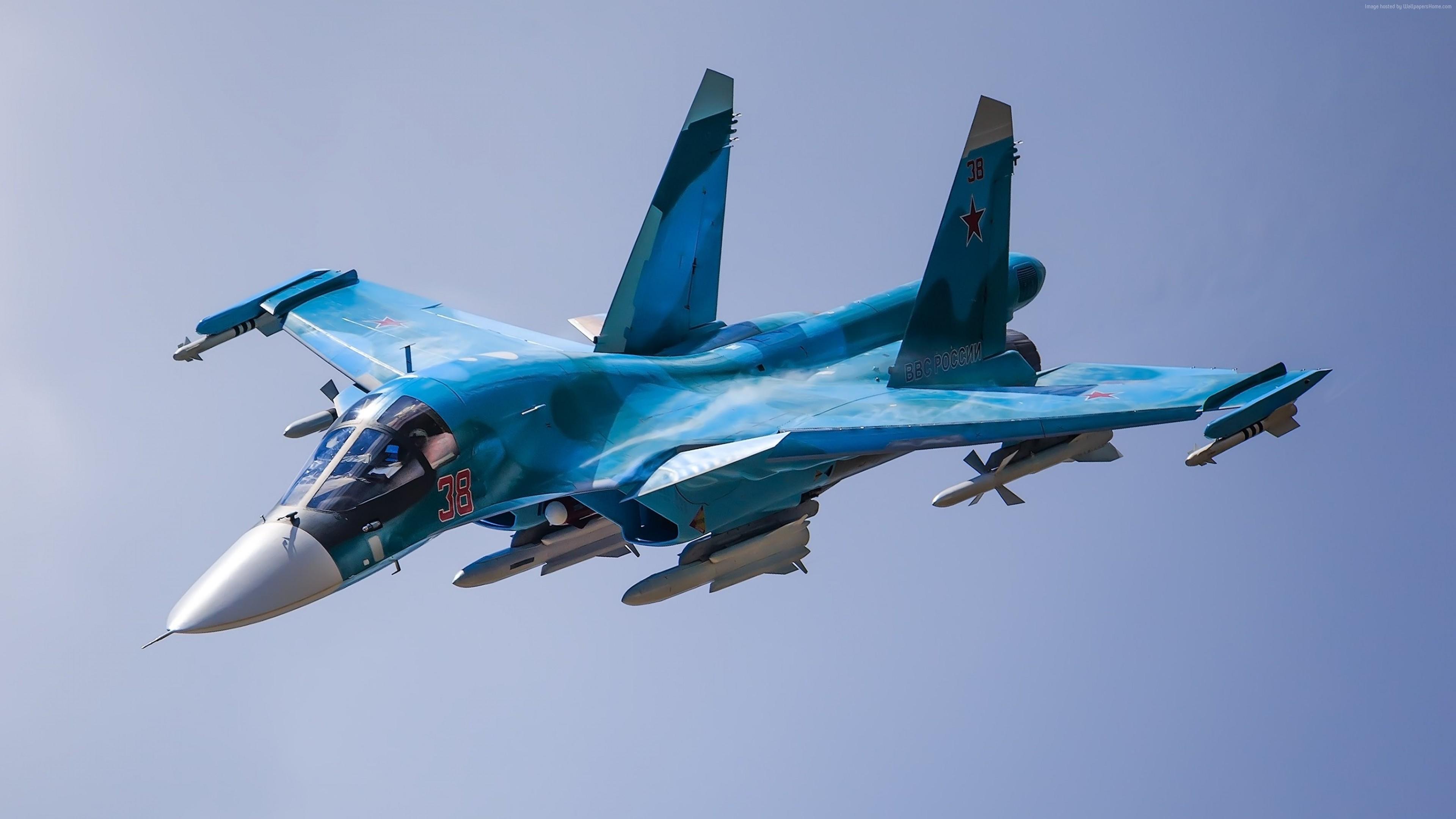 3840x2160 Wallpaper Sukhoi Su- fighter aircraft, Russian army, Russian air force, Military Wallpaper Download Resolution 4K Wallpaper