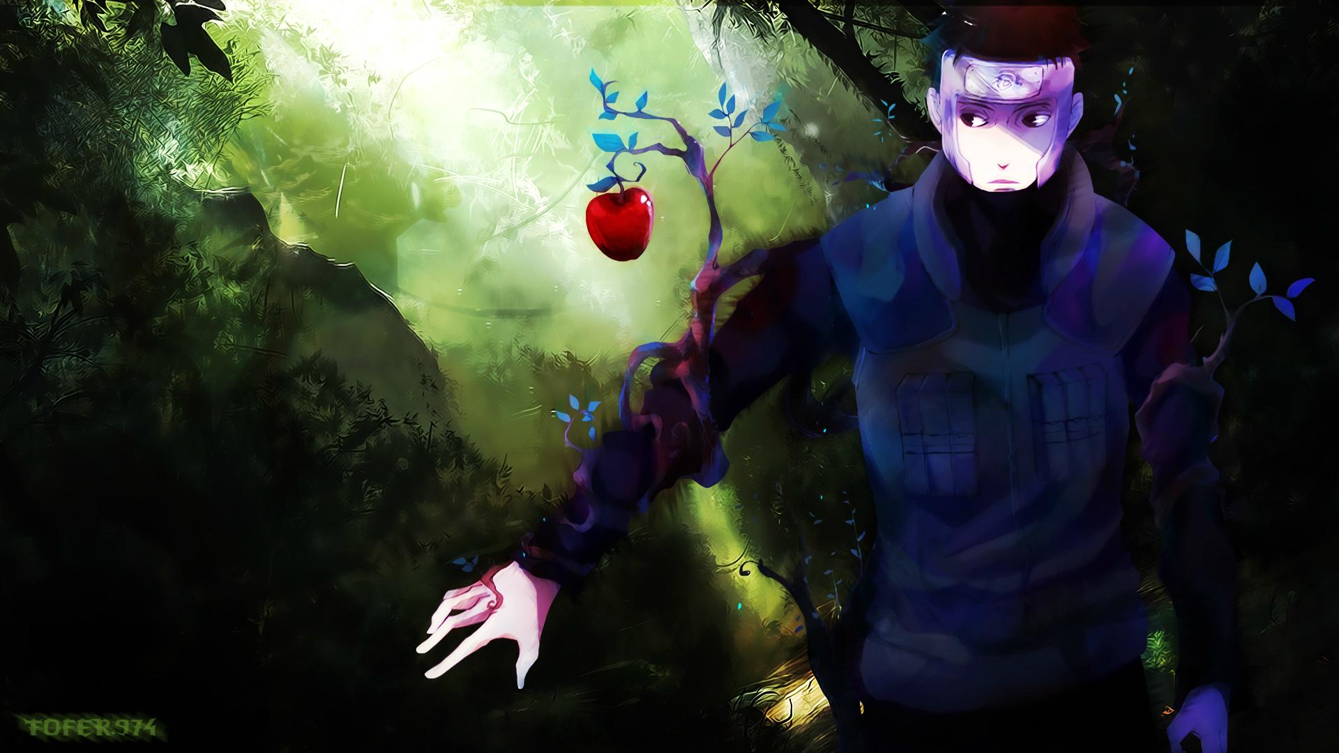 1920x1080 Manual resize of wallpaper tree, Apple, branch, Naruto, ninja, sensei, chakra, Naruto Shippuden, Captain Yamato, bandage on forehead