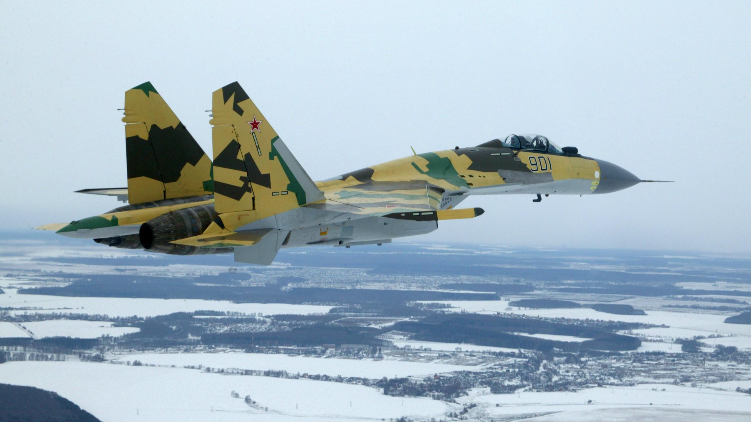 2560x1440 Military Military Aircraft Jet Fighter Sukhoi Su 35 Sukhoi Russian Air Force Wallpaper:2560x1440