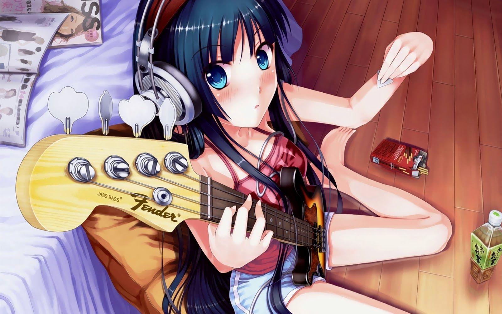 1600x1000 Anime Girl Guitar Wallpaper